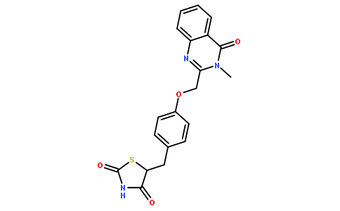 5-[[4-[(3,4-二氢-3-甲基-4-氧代-2-喹唑啉)甲氧基]苯基]甲基]-2,4-噻唑烷二酮