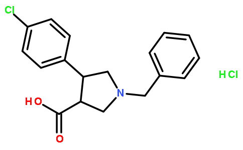 3-​Pyrrolidinecarboxyli​c acid, 4-​(4-​chlorophenyl)​-​1-​(phenylmethyl)​-​, hydrochloride (1:1)​, (3R,​4S)​-​rel-
