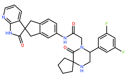 (8R)-8-(3,5-二氟苯基)-10-氧代-N-[(2R)-1,1',2',3-四氢-2'-氧代螺[2H-茚-2,3'-[3H]吡咯并[2,3-B]吡啶]-5-基]-6,9-二氮杂螺[4.5]癸烷-9-乙酰胺