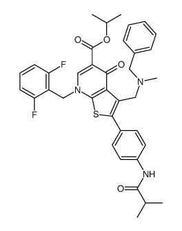 7-[(2,6-二氟苯基)甲基]-4,7-二氢-2-[4-[(2-甲基-1-氧丙基)氨基]苯基]-3-[[甲基(苯基甲基)氨基]甲基]-4-氧代-噻吩并[2,3-b]吡啶-5-羧酸-1-甲基乙酯