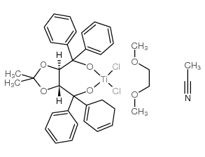 (4R,5R)-(-)-2,2-二甲基-alpha,alpha,alpha’,alpha’-四苯基-1,3-二氧戊环-4,5-二甲醇并[1,2-双(二甲氧基)乙烷]二氯化钛(IV)