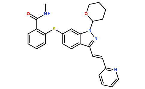 N-甲基-2-[[3-[(1E)-2-(2-吡啶基)乙烯基]-1-(四氢-2H-吡喃-2-基)-1H-吲唑-6-基]硫基]苯甲酰胺