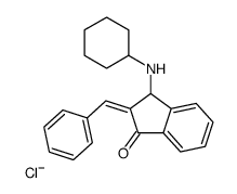 1H-Inden-1-one, 3-(cyclohexylamino)-2,3-dihydro-2-(phenylmethylen e)-, chloride (1:1)