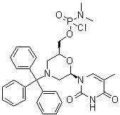N,N-二甲基氯亚膦酰胺 [(2S,6R)-6-(3,4-二氢-5-甲基-2,4-二氧代-1(2H)-嘧啶基)-4-(三苯基甲基)-2-吗啉基]甲基酯