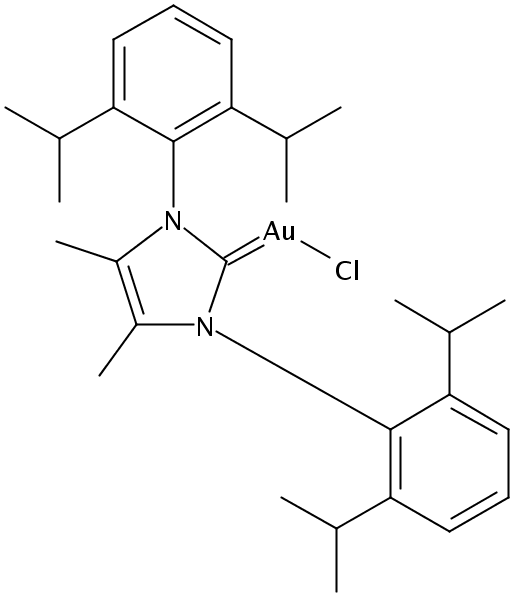 氯{1,3-双[2,6-双(1-甲基乙基)苯基]-1,3-二氢-4,5-二甲基-2H-咪唑-2-亚基}金(Ⅰ)