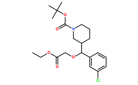 2-Methyl-2-propanyl (3R)-3-[(R)-(3-chlorophenyl)(2-ethoxy-2-oxoet hoxy)methyl]-1-piperidinecarboxylate