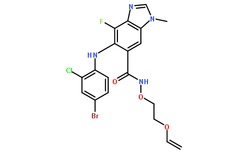 5-((4-溴-2-氯苯基)氨基)-4-氟-1-甲基-n-(2-(乙烯基氧基)乙氧基)-1H-苯并[d]咪唑-6-羧酰胺