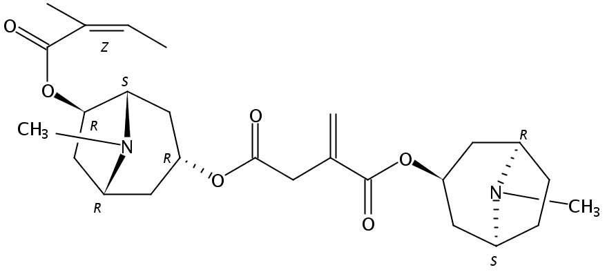 6-Angeloyloxyditropan-3-yl itaconate