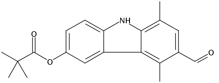 6-formyl-5,8-dimethyl-9H-carbazol-3-yl pivalate