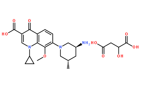 7-[(3S,5S)-3-氨基-5-甲基-1-哌啶基]-1-环丙基-1,4-二氢-8-甲氧基-4-氧代-3-喹啉甲酸 2-羟基丁二酸