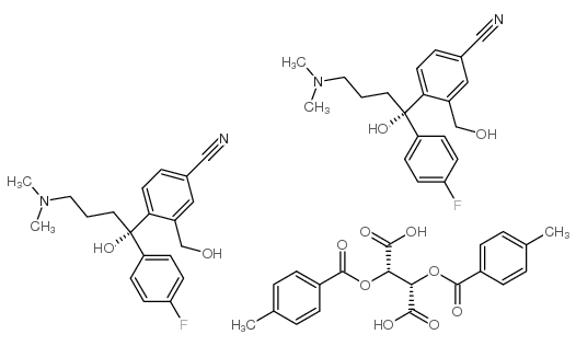 (-)-4-[4-二甲氨基-1-(4-氟苯基)-1-羟基丁基]-3-羟甲基苯腈，D-(+)-二对甲苯甲酰酒石酸盐