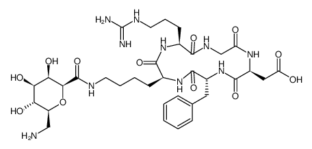 Cyclo[L-arginylglycyl-L-α-aspartyl-D-phenylalanyl-N6-(7-amino-2,6-anhydro-7-deoxy-L-glycero-L-galacto-heptonoyl)-L-lysyl]