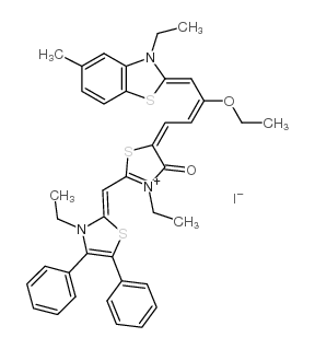 5-[3-乙氧基-4-(3-乙基-5-甲基-2(3H)-苯并噻唑亚基)-2-丁烯亚基]-3-乙基-2-[(3-乙基-4,5-二苯基-2(3H)-噻唑亚基)甲基]-4,5-4-氧代硫杂碘化二氢