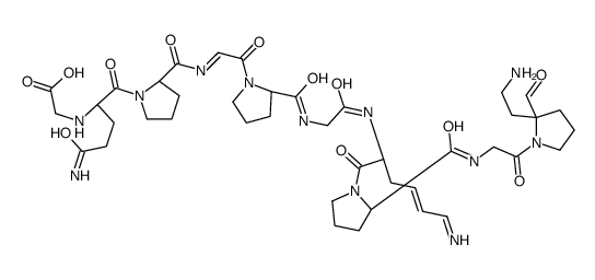 2-[[(2S)-5-amino-1-[(2S)-2-[[2-[(2S)-2-[[2-[[(E,2S)-1-[(2S)-2-[[2-[(2R)-2-(2-aminoethyl)-2-formylpyrrolidin-1-yl]-2-oxoethyl]carbamoyl]pyrrolidin-1-yl]-6-imino-1-oxohex-4-en-2-yl]amino]-2-oxoethyl]carbamoyl]pyrrolidin-1-yl]-2-oxoethylidene]carbamoyl]pyrro