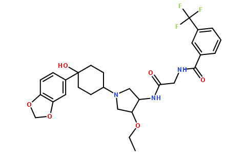 N-[2-[[(3S,4S)-1-[4-(1,3-苯并二氧杂环戊烷-5-基)-4-羟基环己基]-4-乙氧基-3-吡咯烷基]氨基]-2-氧代乙基]-3-(三氟甲基)苯甲酰胺