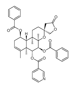 (3S,4aR,5S,6R,6aR,10R,10aS,10bR)-5,10-Bis(benzoyloxy)-4a,6a,7,10b -tetramethyl-5'-oxo-1,2,4',4a,5,5',6,6a,9,10,10a,10b-dodecahydros piro[benzo[f]chromene-3,3'-furan]-6-yl nicotinate