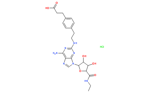 2-(4-(2-((6-氨基-9-((3R,4S,5S)-5-(乙基氨基甲酰)-3,4-二羟基四氢呋喃-2-基)-9H-嘌呤-2-基)氨基)乙基)苯基)乙酸盐酸盐