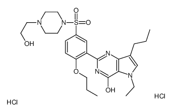5-Ethyl-2-(5-{[4-(2-hydroxyethyl)-1-piperazinyl]sulfonyl}-2-propo xyphenyl)-7-propyl-3,5-dihydro-4H-pyrrolo[3,2-d]pyrimidin-4-one d ihydrochloride