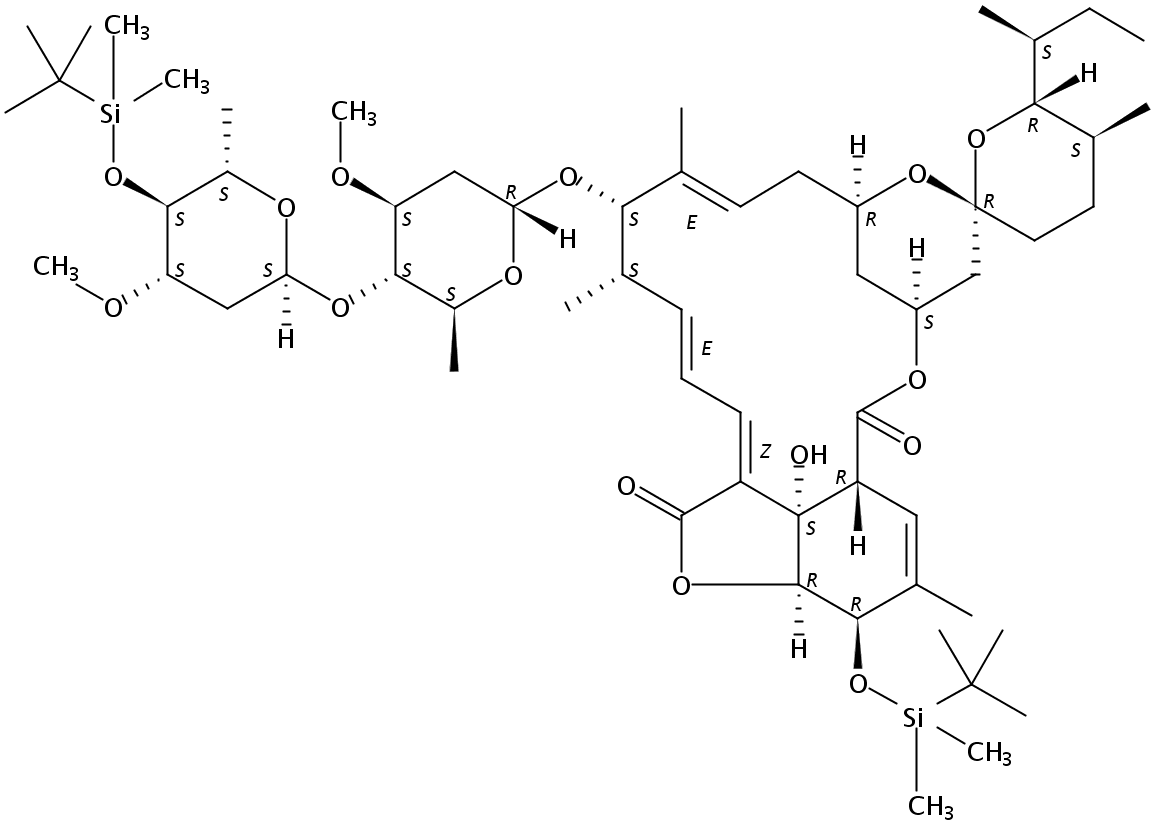 5-O-Demethyl-4'',5-bis-O-[(1,1-dimethylethyl)dimethylsilyl]-22,23-dihydro-28-oxo-Avermectin A1a