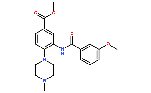3-[(3-甲氧基苯甲酰基)氨基]-4-(4-甲基-1-哌嗪基)苯甲酸甲酯