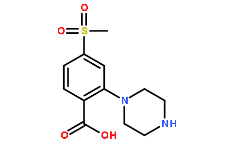 4-(甲基磺酰基)-2-(1-哌嗪)苯甲酸
