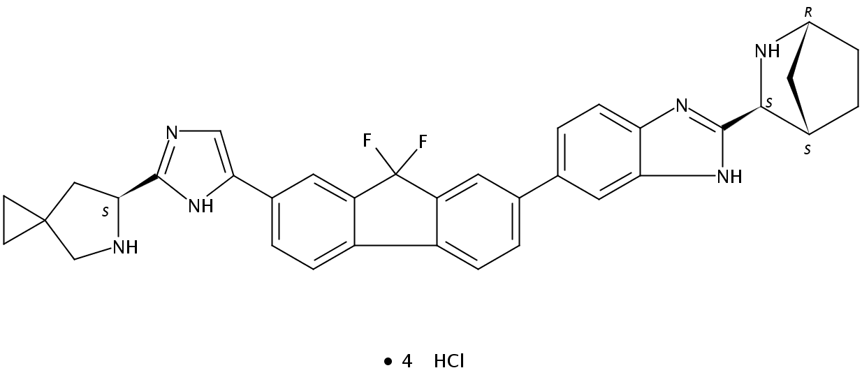 (6S)-6-[5-[7-[2-(1R,3S,4S)-2-氮杂双环[2.2.1]庚烷-3-基-1H-苯并咪唑-6-基]-9,9-二氟-9H-芴-2-基]-1H-咪唑-2-基]-5-氮杂螺[2.4]庚烷四盐酸盐