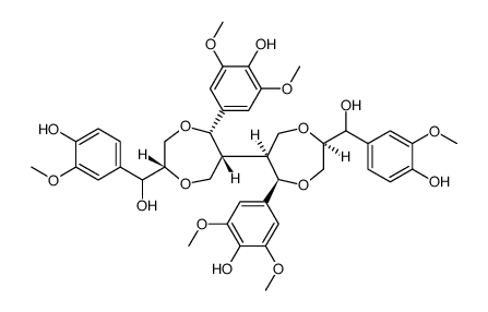 4,4'-{(2R,2'S,5R,5'S,6S,6'R)-2,2'-Bis[(S)-hydroxy(4-hydroxy-3-met hoxyphenyl)methyl]-6,6'-bi-1,4-dioxepane-5,5'-diyl}bis(2,6-dimeth oxyphenol)