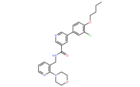 5-(4-丁氧基-3-氯苯基)-N-[[2-(4-吗啉)-3-吡啶]甲基]-3-吡啶羧酰胺