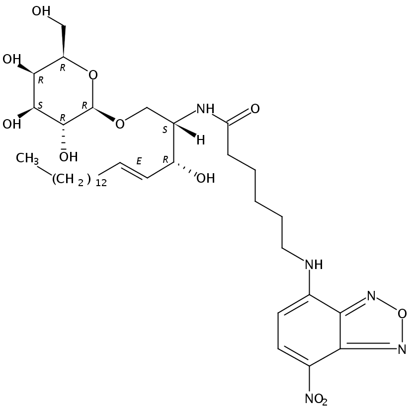 N-[6-[(7-nitro-2-1,3-benzoxadiazol-4-yl)amino]hexanoyl]-D-galactosyl-?1-1'-sphingosine
