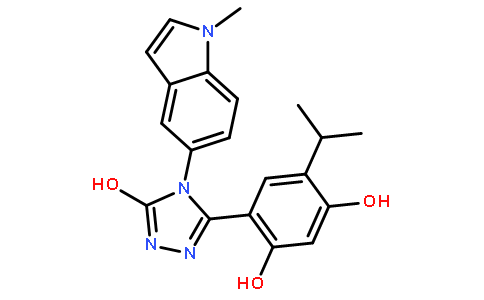 3-(2,4-二羟基-5-异丙基苯基)-4-(1-甲基吲哚-5-基)-5-羟基-4H-1,2,4-噻唑