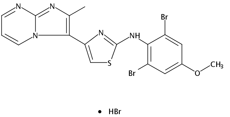 2-​Thiazolamine, N-​(2,​6-​dibromo-​4-​methoxyphenyl)​-​4-​(2-​methylimidazo[1,​2-​a]​pyrimidin-​3-​yl)​-​, hydrobromide (1:1)