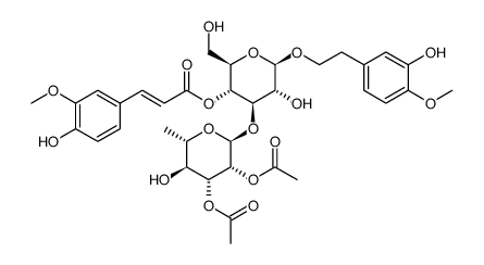 b-D-吡喃葡萄糖苷,2-(3-羟基-4-甲氧苯基)乙基 3-O-(2,3-二-O-乙酰基-6-脱氧-a-L-吡喃鼠李糖基)-,4-[(2E)-3-(4-羟基-3-甲氧苯基)-2-丙烯酸酯]