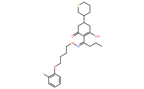 2-环己烯-1-酮,2-[1-[[4-(2-氟苯氧基)丁氧基]亚氨基]丁基]-3-羟基-5-(四氢-2H-噻喃-3-基)-