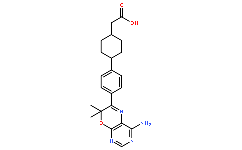 反式-4-[4-(4-氨基-7,7-二甲基-7H-嘧啶并[4,5-b][1,4]恶嗪-6-基)苯基]环己烷乙酸