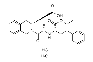 3-Isoquinolinecarboxylic acid, 2-[2-[[1-(ethoxycarbonyl)-3-phenylpropyl]amino]-1-oxopropyl]-1,2,3,4-tetrahydro-, monohydrochloride, monohydrate, [3S-[2[R*(R*)],3R*]]