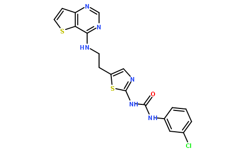N-(3-氯苯基)-N’-[5-[2-(噻吩并[3,2-d]嘧啶-4-基氨基)乙基]-2-噻唑基]脲