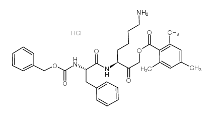 [(3S)-7-amino-2-oxo-3-[[(2S)-3-phenyl-2-(phenylmethoxycarbonylamino)propanoyl]amino]heptyl] 2,4,6-trimethylbenzoate,2,2,2-trifluoroacetic acid