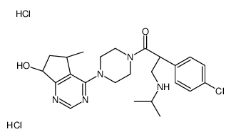 (2S)-2-(4-chlorophenyl)-1-[4-[(5R,7R)-7-hydroxy-5-methyl-6,7-dihydro-5H-cyclopenta[d]pyrimidin-4-yl]piperazin-1-yl]-3-(propan-2-ylamino)propan-1-one,dihydrochloride