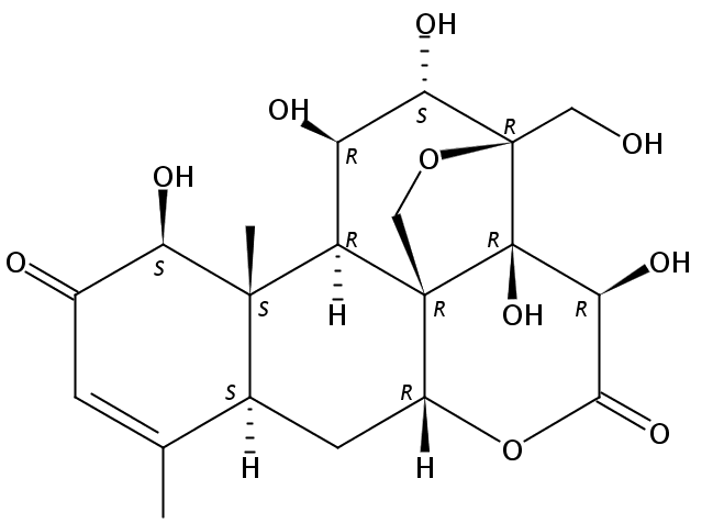 (-)-13,20-Epoxy-1β,11β,12α,14,15β,21-hexahydroxypicrasa-3-ene-2,16-dione
