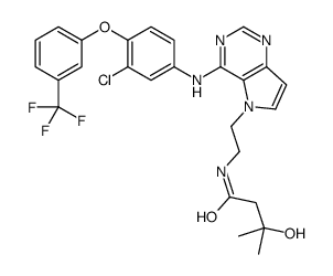 N-[2-[4-[3-chloro-4-[3-(trifluoromethyl)phenoxy]anilino]pyrrolo[3,2-d]pyrimidin-5-yl]ethyl]-3-hydroxy-3-methylbutanamide