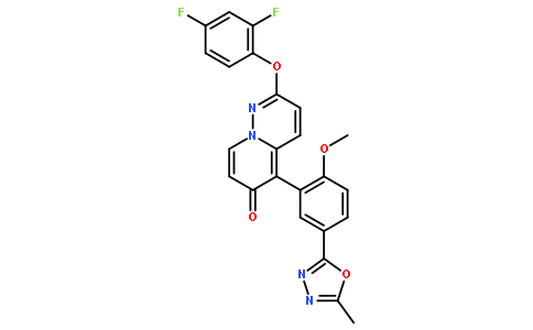 2-(2,4-二氟苯氧基)-5-(2-甲氧基-5-(5-甲基-1,3,4-噁二唑-2-基)苯基)-6H-吡啶并[1,2-b]吡嗪-6-酮