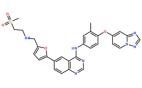 N-(4-([1,2,4]噻唑并[1,5-a]吡啶-7-基氧基)-3-甲基苯基)-6-(5-(((2-(甲基磺酰基)乙基)氨基)甲基)呋喃-2-基)喹唑啉-4-胺