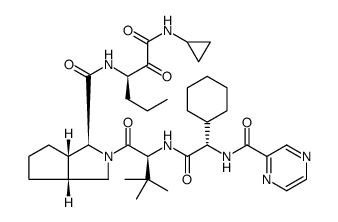 Cyclopenta[c]pyrrole-1-carboxamide, (2S)-2-cyclohexyl-N-(2-pyrazinylcarbonyl)glycyl-3-methyl-L-valyl-N-[(1R)-1-[2-(cyclopropylamino)-2-oxoacetyl]butyl]octahydro-, (1S,3aR,6aS)