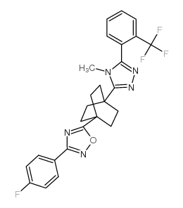 3-(4-fluorophenyl)-5-[1-[4-methyl-5-[2-(trifluoromethyl)phenyl]-1,2,4-triazol-3-yl]-4-bicyclo[2.2.2]octanyl]-1,2,4-oxadiazole