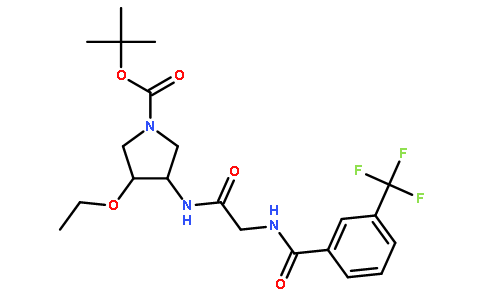 (3S,4s)-叔丁基-3-乙氧基-4-(2-(3-(三氟甲基)苯酰胺)乙酰氨基)吡咯烷-1-羧酸
