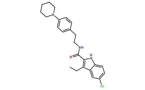 5-氯-3-乙基-N-[2-[4-(1-哌啶基)苯基]乙基-1H-吲哚-2-甲酰胺