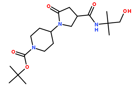 4-(4-((1-羟基-2-甲基丙烷-2-基)氨基甲酰)-2-氧代吡咯烷-1-基)哌啶-1-羧酸叔丁酯