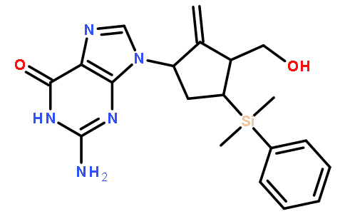 2-氨基-9-[(1S,3R,4S)-4-(二甲基苯基硅烷基)-3-羟甲基-2-亚甲基环戊基]-1,9-二氢-6H-嘌呤-6-酮