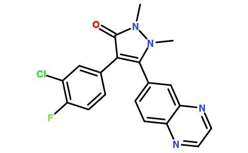 4-(3-氯-4-氟苯基)-1,2-二甲基-5-(喹噁啉-6-基)-1H-吡唑-3(2H)-酮