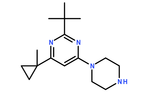 2-(叔丁基)-4-(1-甲基环丙基)-6-(哌嗪-1-基)嘧啶